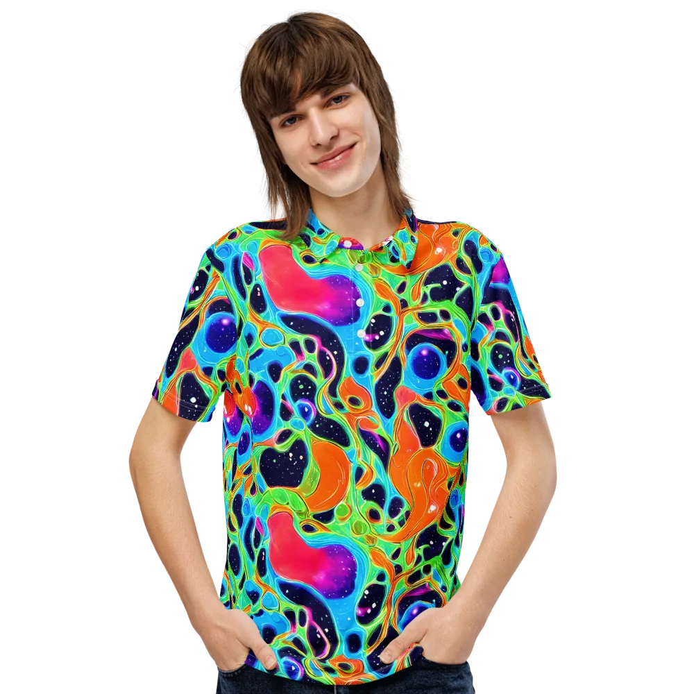 Luminous Amoeba on Men's Slim Fit Polo Shirt — Front