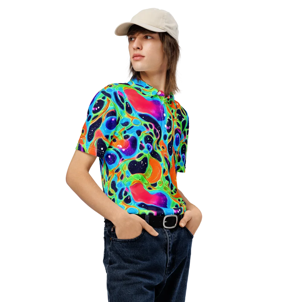 Luminous Amoeba on Men's Slim Fit Polo Shirt — Right Front