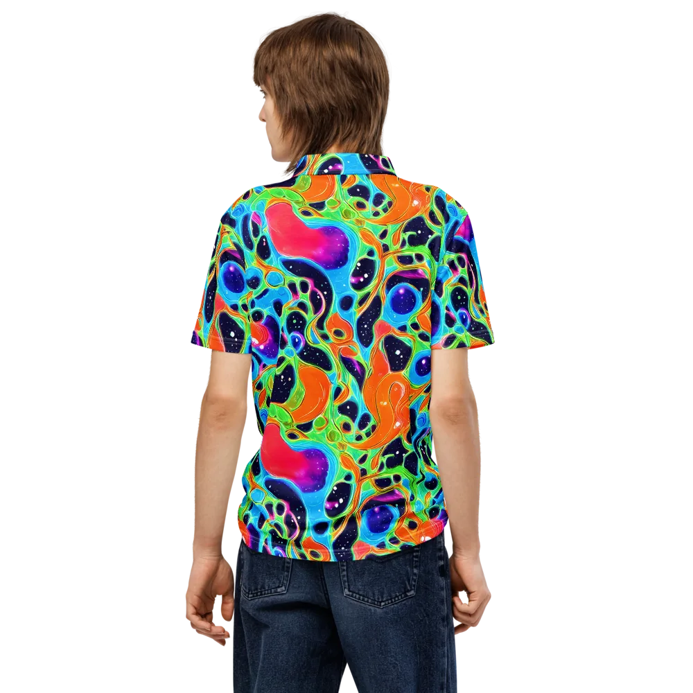 Luminous Amoeba on Men's Slim Fit Polo Shirt — Back
