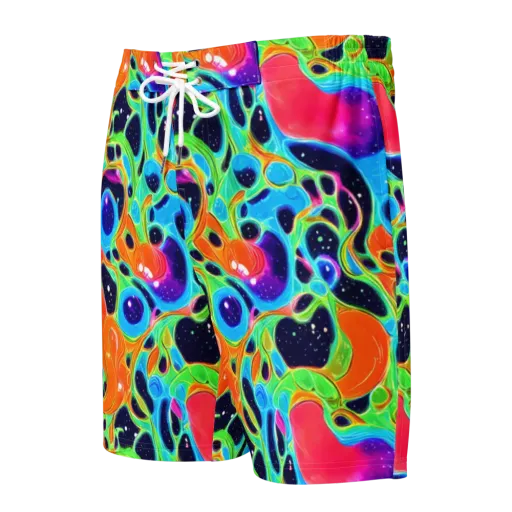 Luminous Amoeba on a Men's Board Shorts