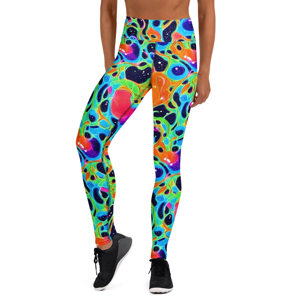 Luminous Amoeba on Yoga Leggings — Front