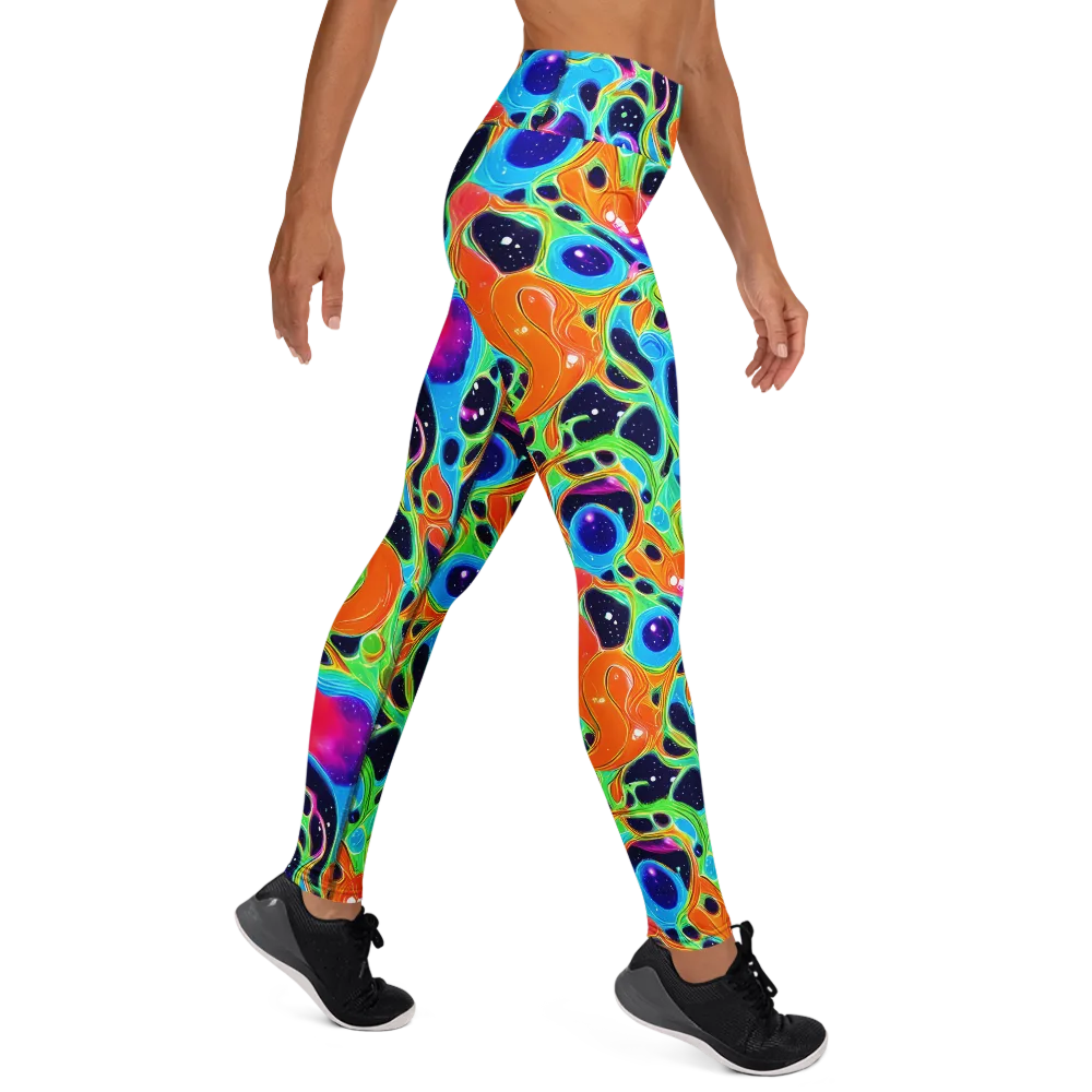 Luminous Amoeba on Yoga Leggings — Right