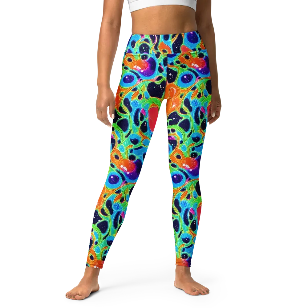 Luminous Amoeba on Yoga Leggings — Front