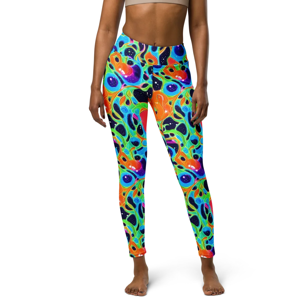 Luminous Amoeba on Yoga Leggings — Front