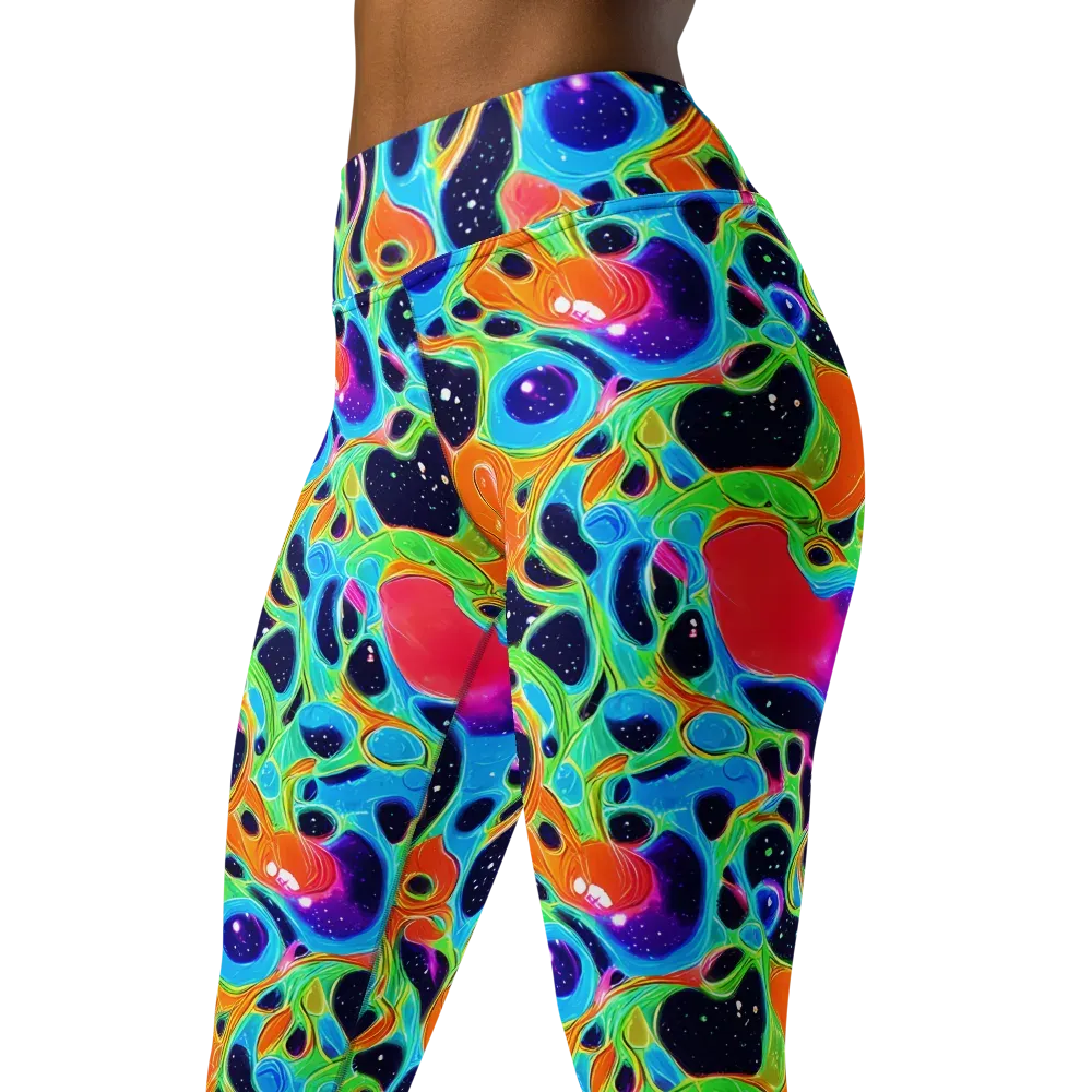 Luminous Amoeba on Yoga Leggings — Left Front