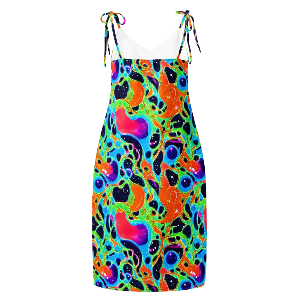 Luminous Amoeba on Slip Dress — Back