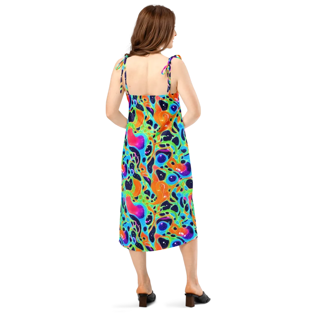 Luminous Amoeba on Slip Dress — Back