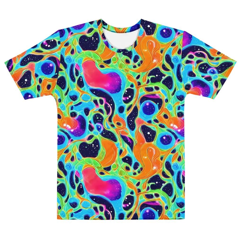 Luminous Amoeba on Men's Cotton Crew Neck T-Shirt — Front