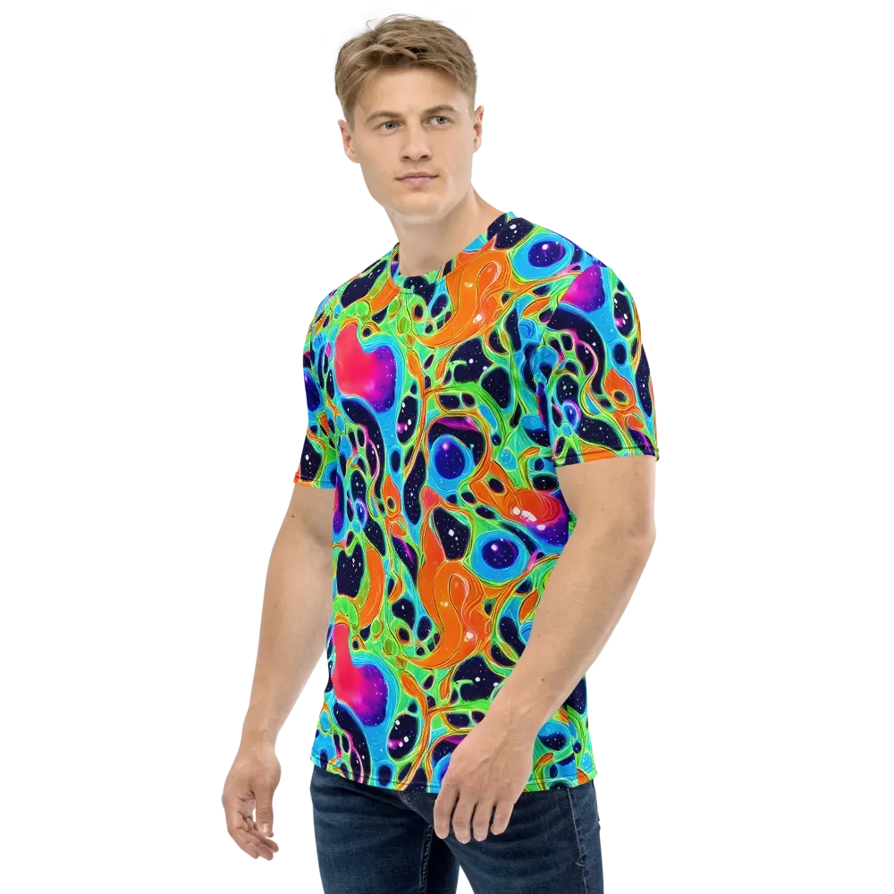 Luminous Amoeba on Men's Crew Neck T-Shirt — Left