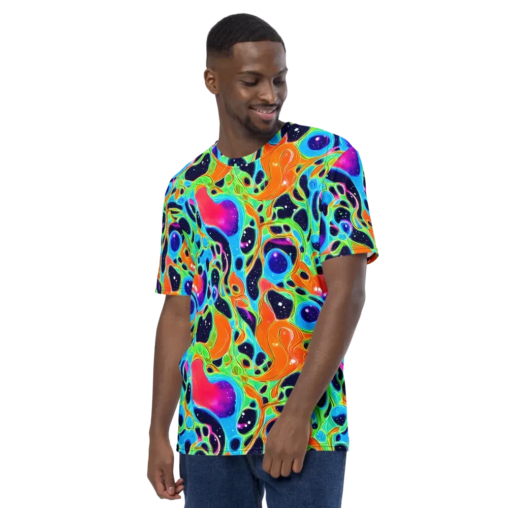 Luminous Amoeba on Men's Crew Neck T-Shirt — Left