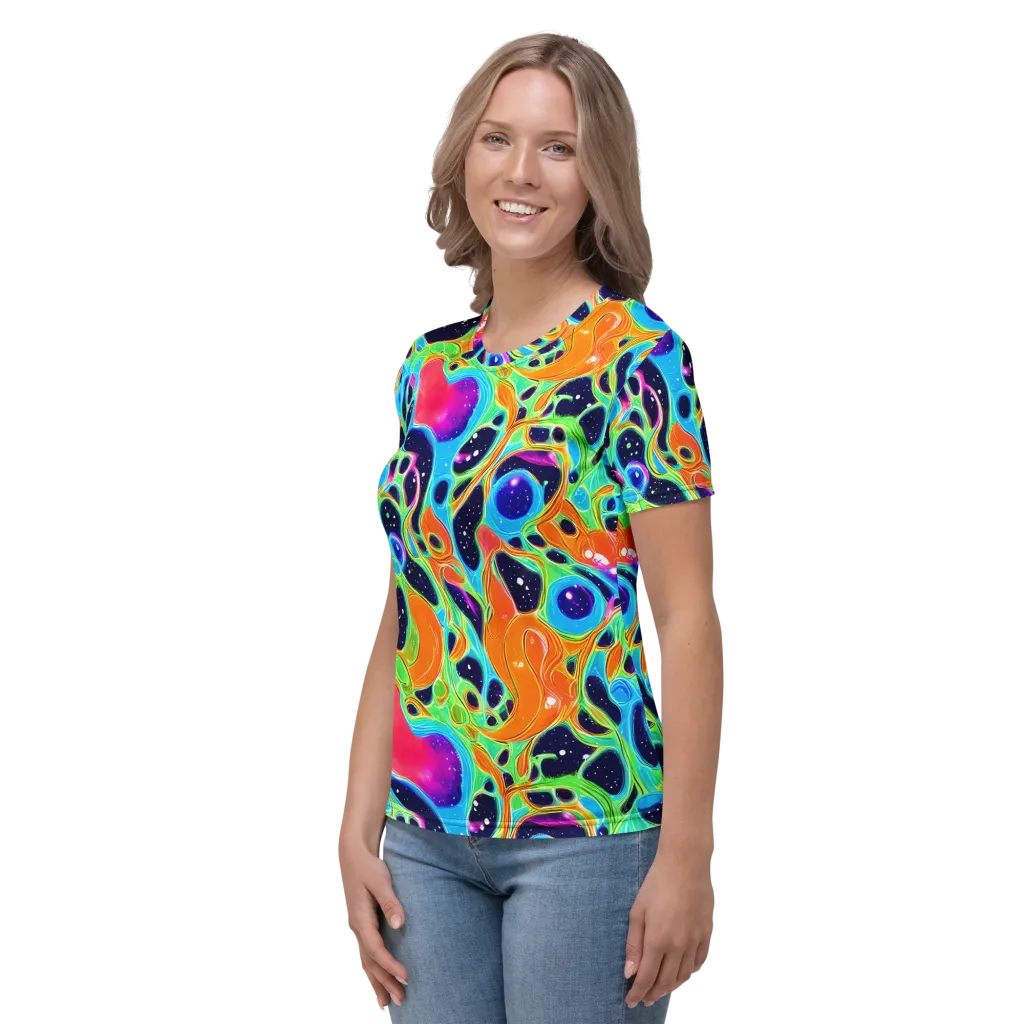 Luminous Amoeba on Women's Crew Neck T-Shirt — Left