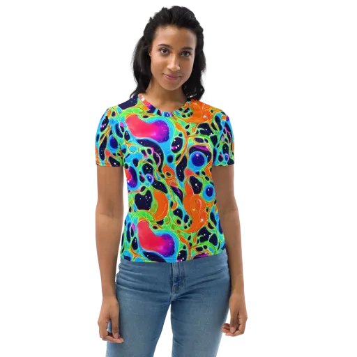 Luminous Amoeba on a Women's Crew Neck T-Shirt