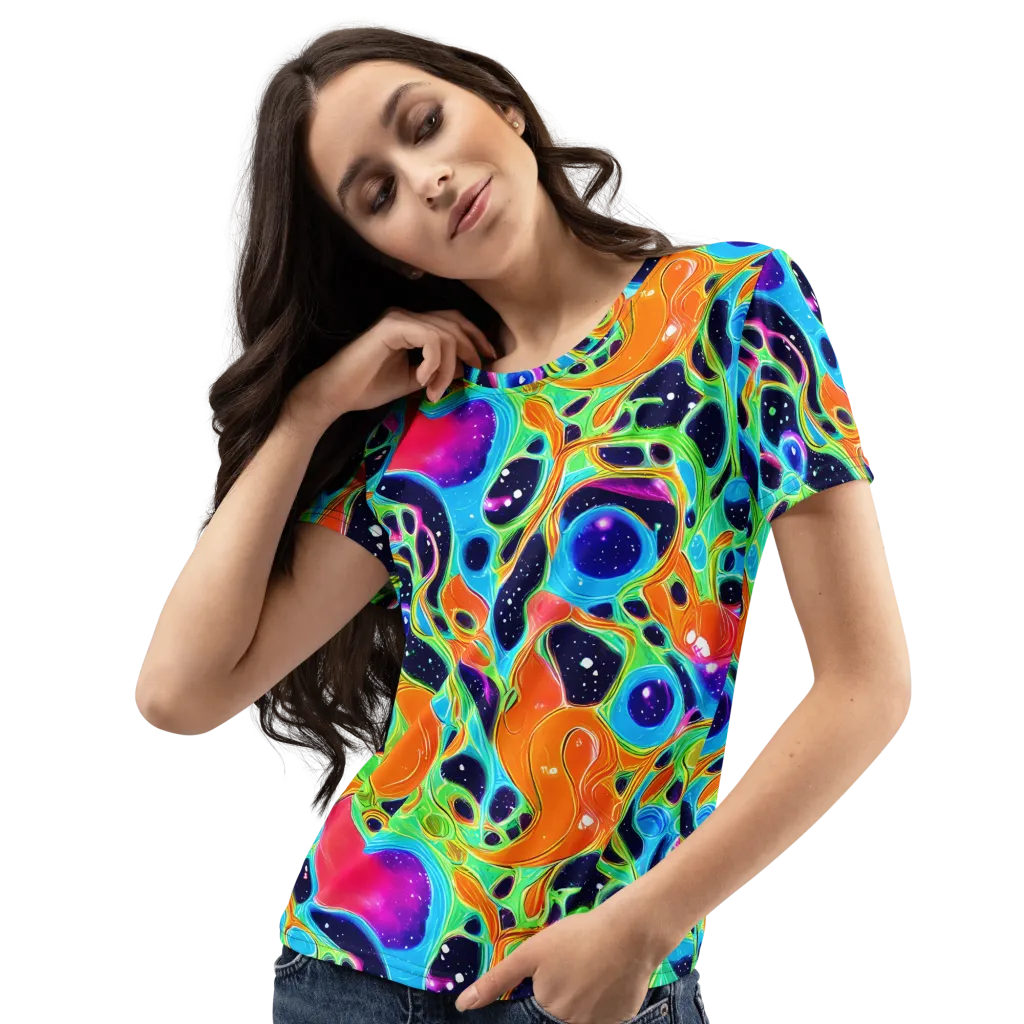 Luminous Amoeba on Women's Crew Neck T-Shirt — Left Front