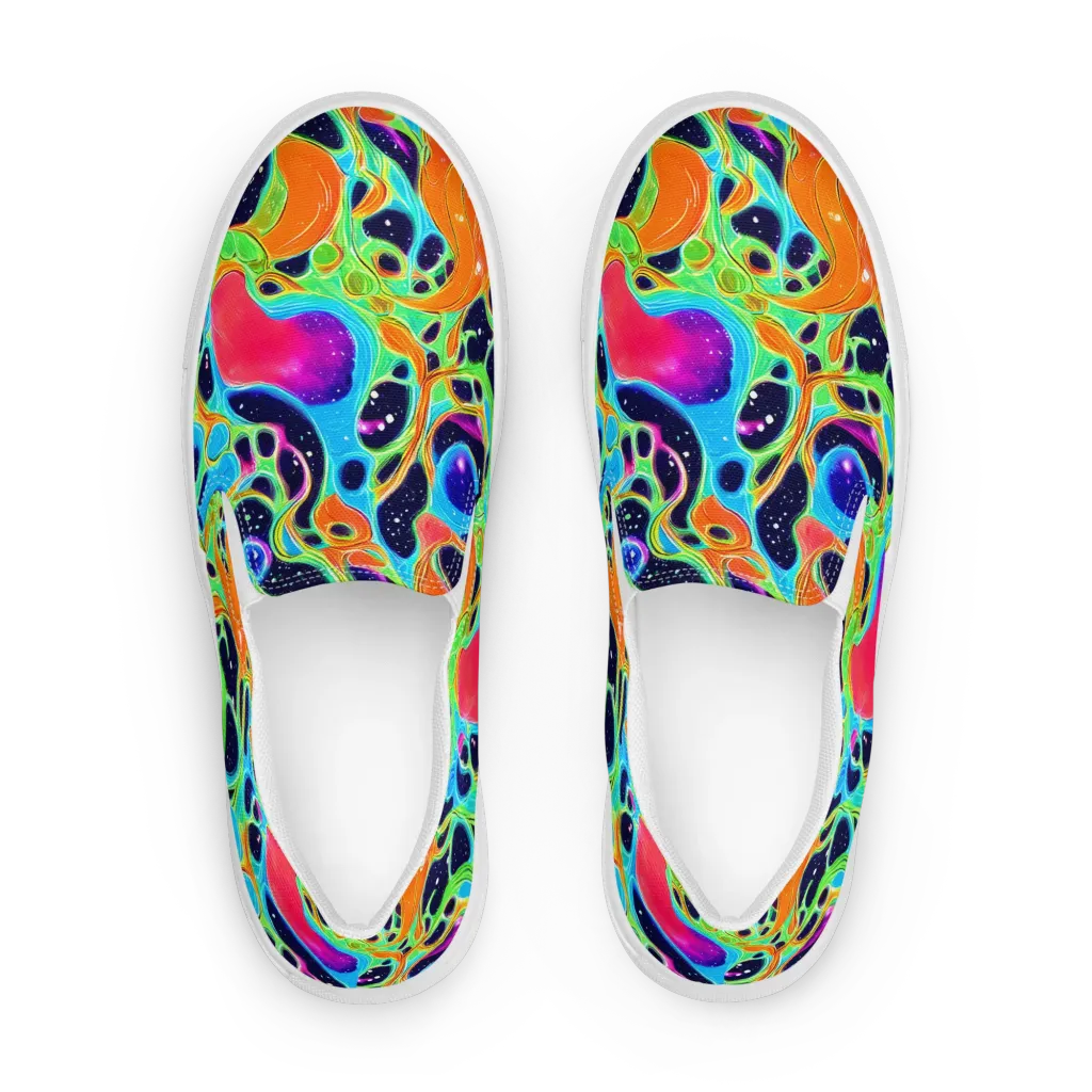 Luminous Amoeba on Men's Slip-On Canvas Shoes — Front
