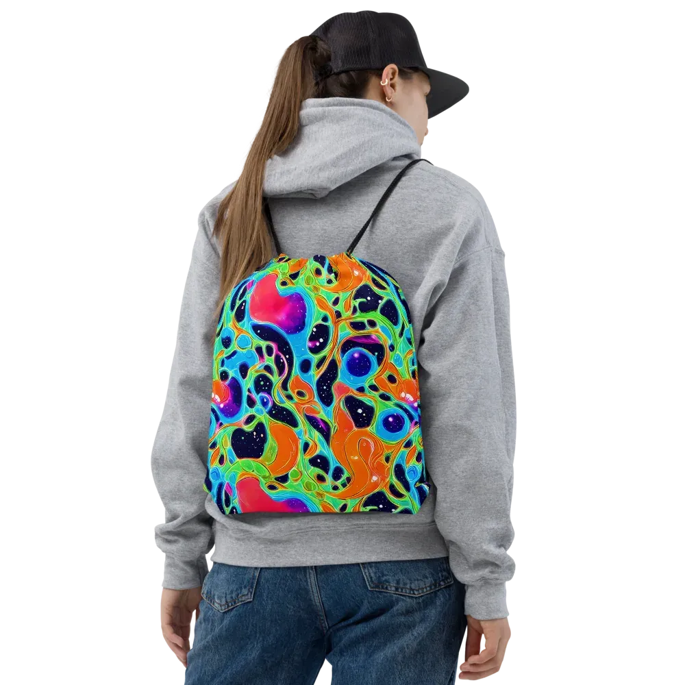 Luminous Amoeba on Drawstring Bag — Front