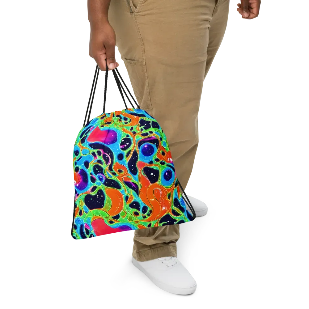 Luminous Amoeba on Drawstring Bag — Front