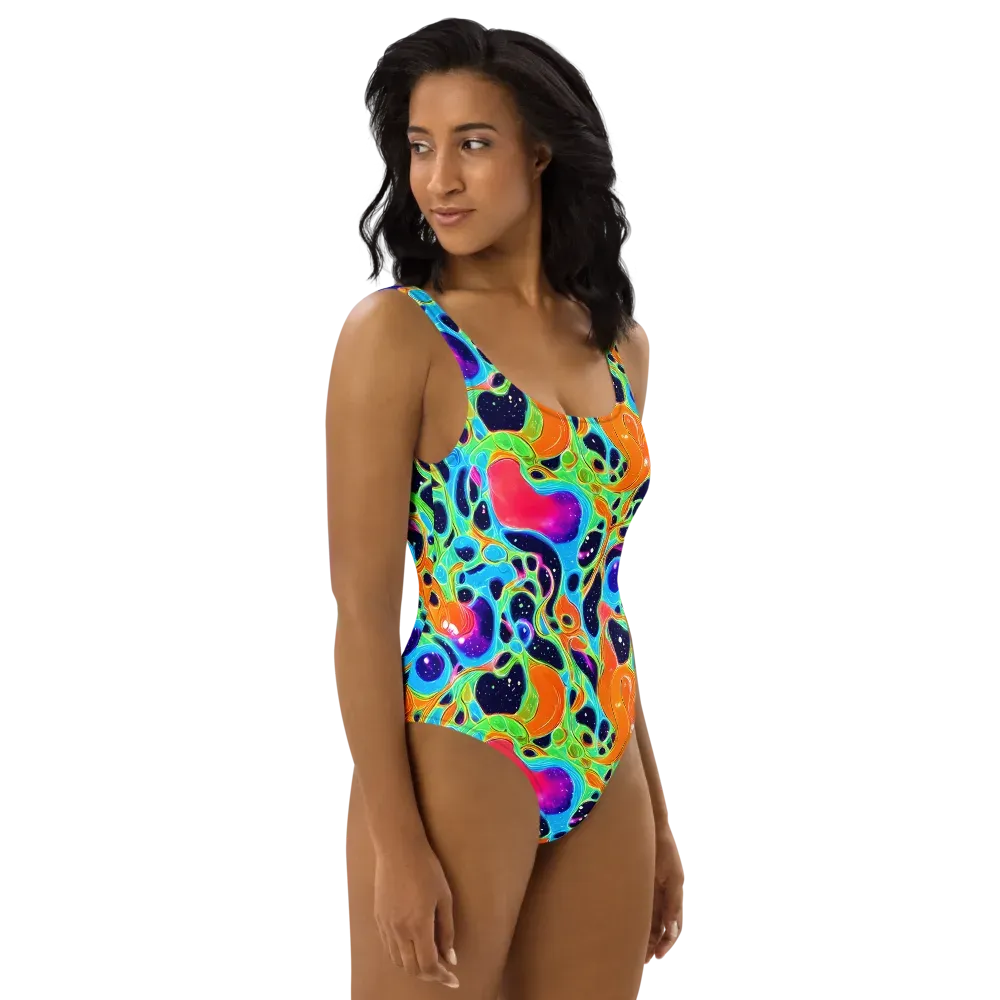 Luminous Amoeba on One-Piece Swimsuit — Right