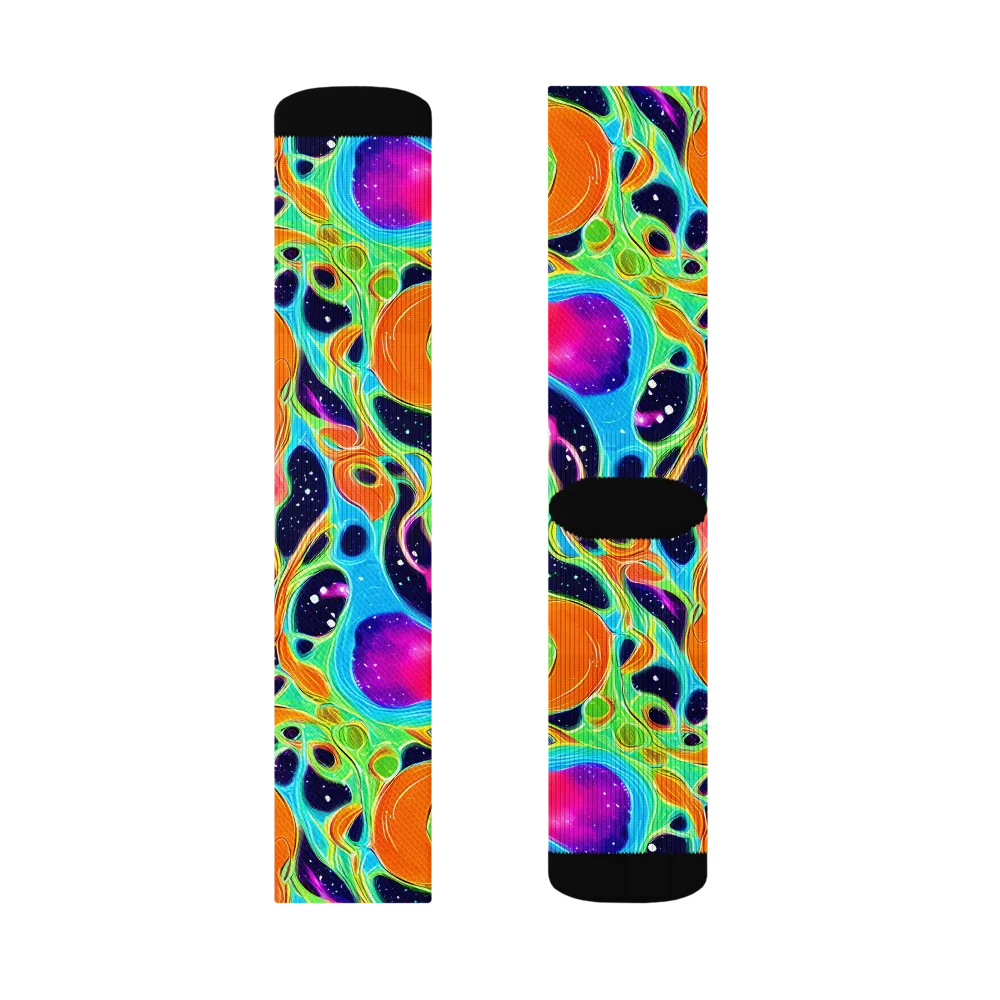 Luminous Amoeba on Socks — Left Sock