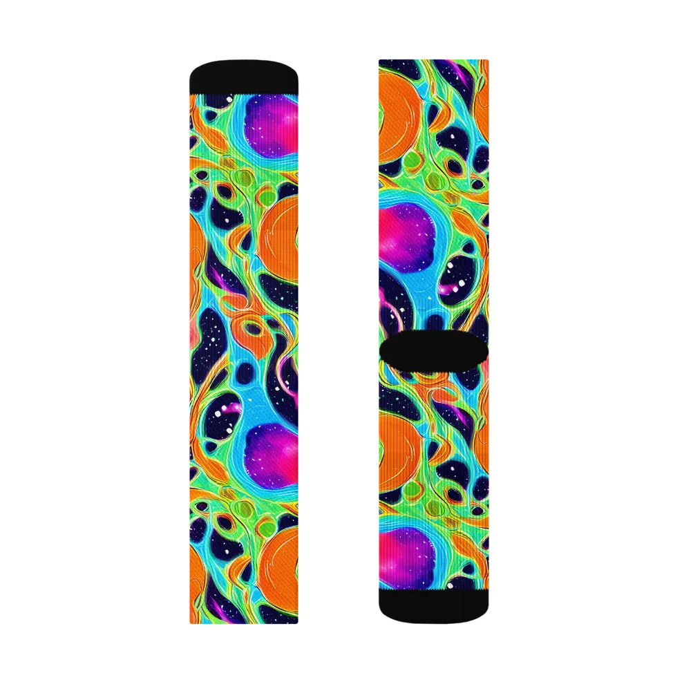 Luminous Amoeba on Socks — Right Sock