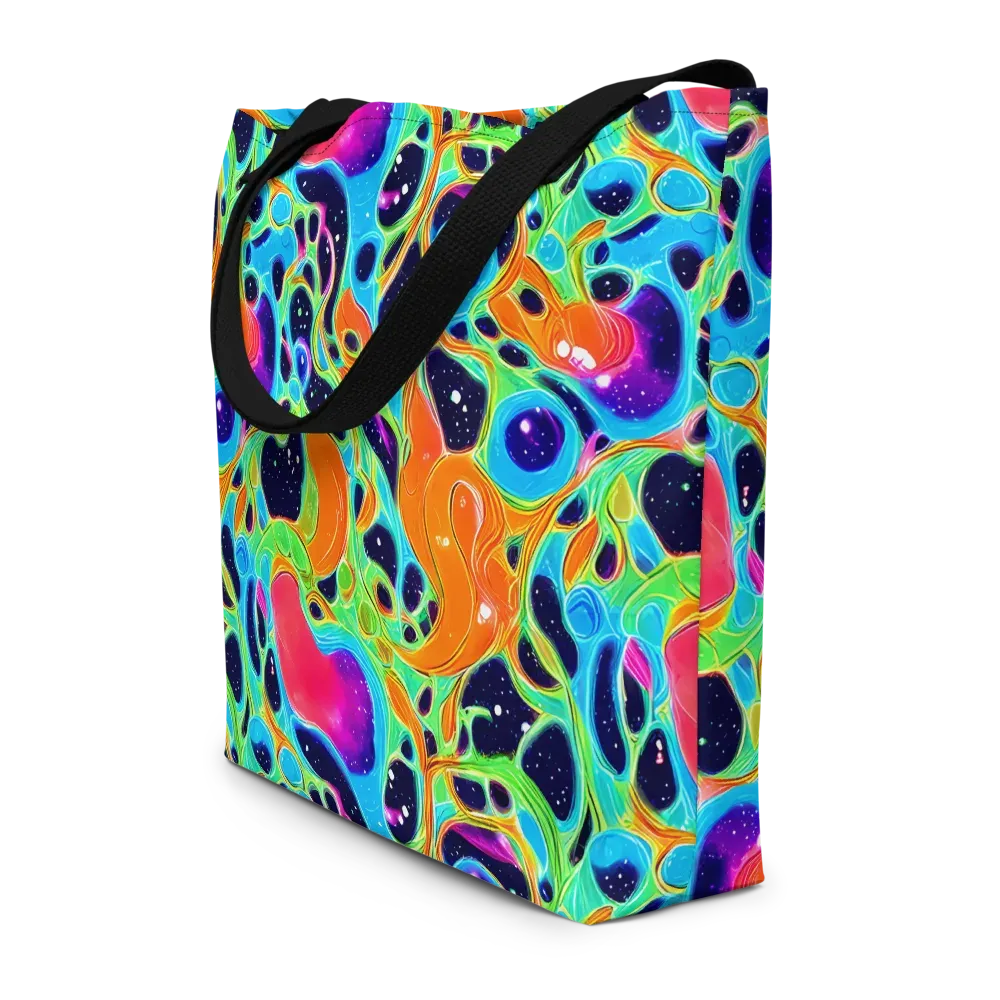 Luminous Amoeba on Large Tote Bag W/ Pocket — Front