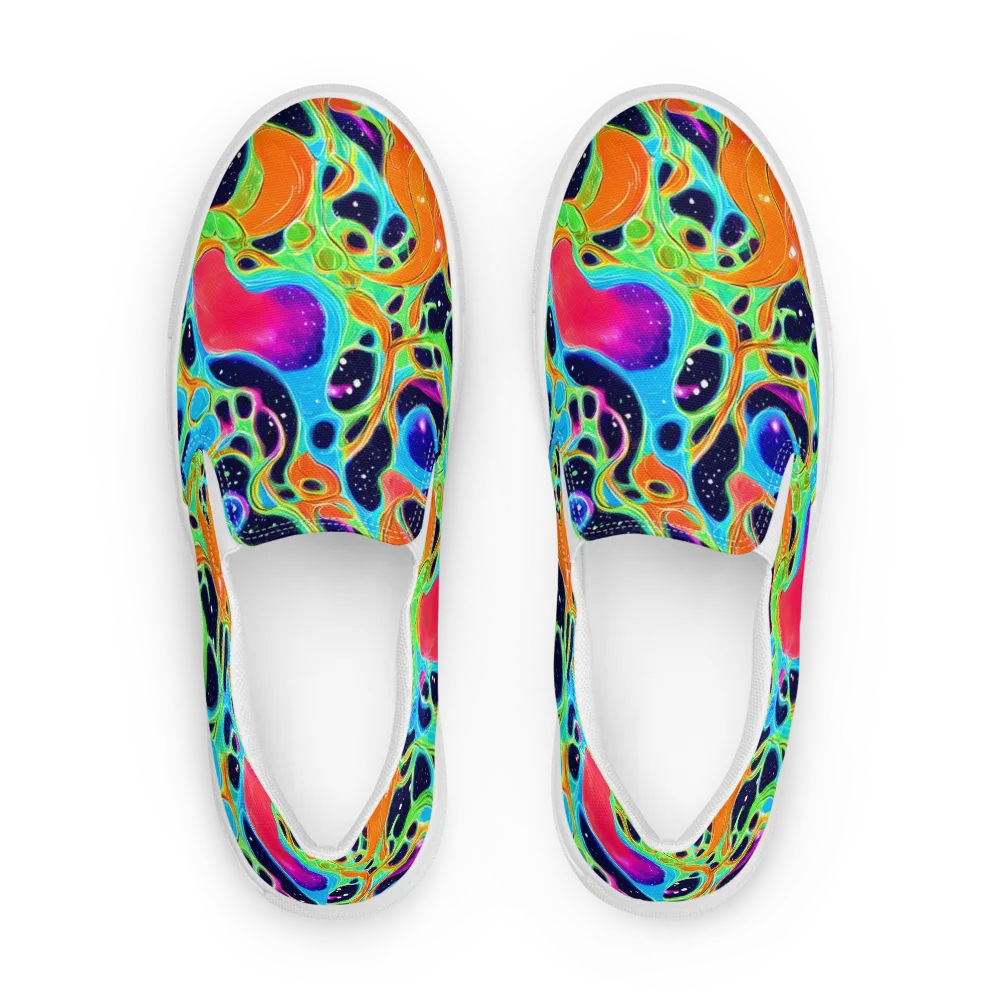 Luminous Amoeba on Women's Slip-On Canvas Shoes — Front
