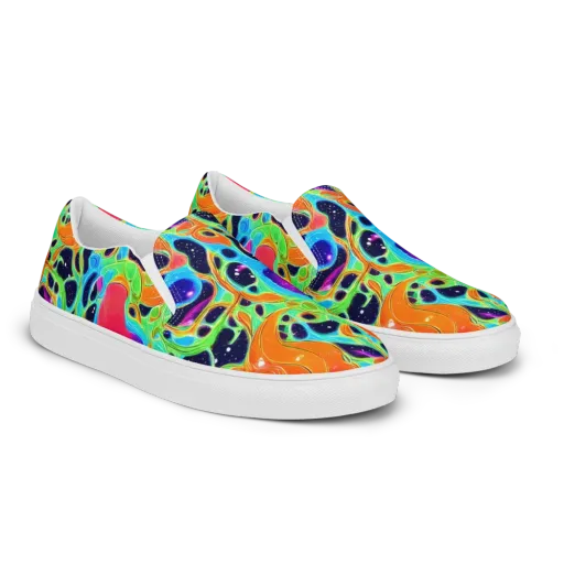 Luminous Amoeba on a Women's Slip-On Canvas Shoes