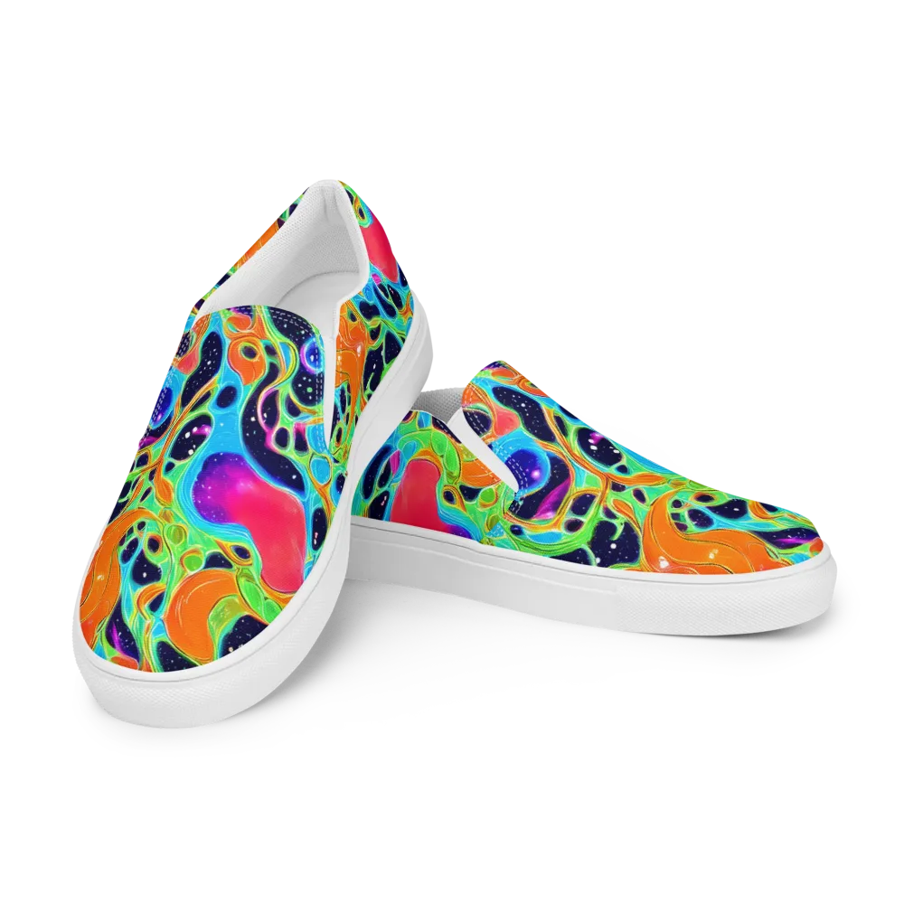Luminous Amoeba on Women's Slip-On Canvas Shoes — Left Front