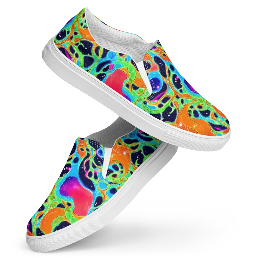 Luminous Amoeba on Women's Slip-On Canvas Shoes — Front