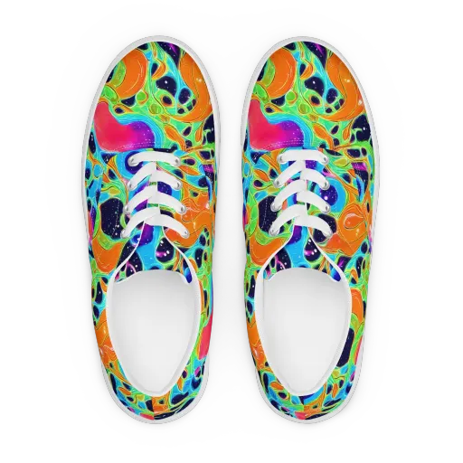 Luminous Amoeba on a Men's Lace-Up Canvas Shoes