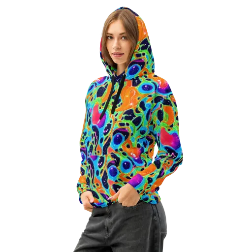 Luminous Amoeba on a Cotton Hoodie