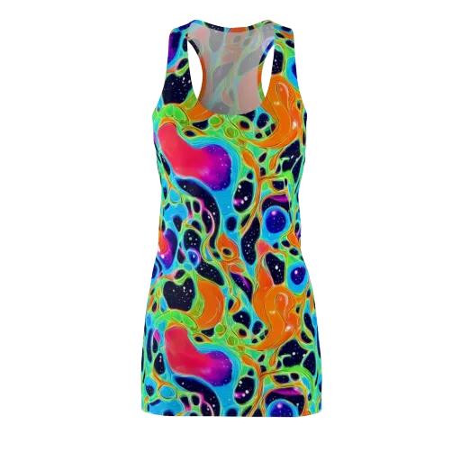 Luminous Amoeba on a Racerback Dress
