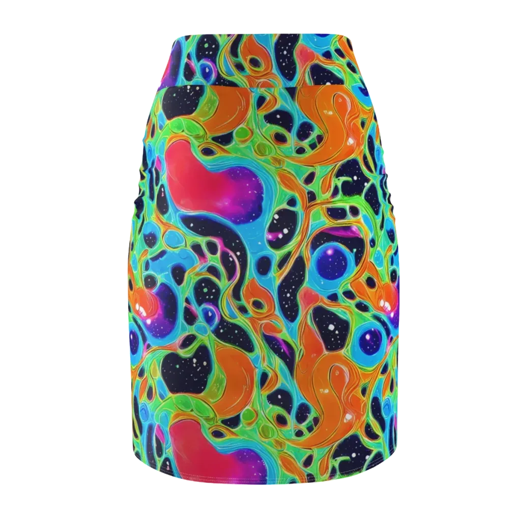 Luminous Amoeba on Pencil Skirt — Back