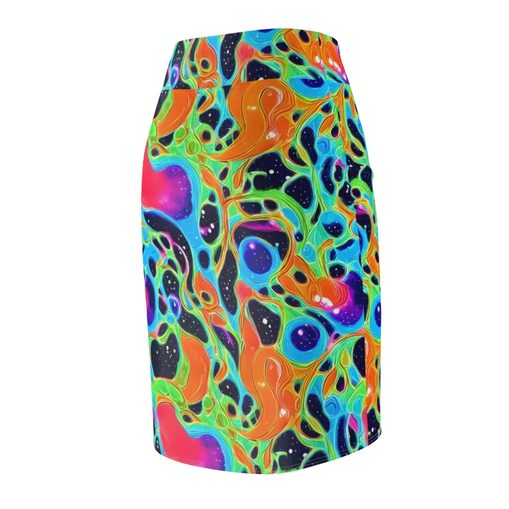 Luminous Amoeba on Pencil Skirt — Back Side