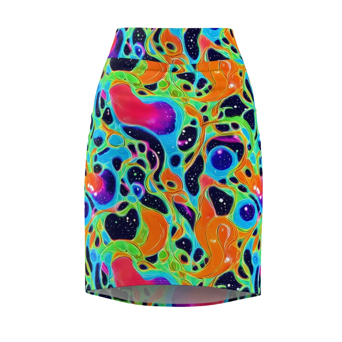 Luminous Amoeba on Pencil Skirt — Front