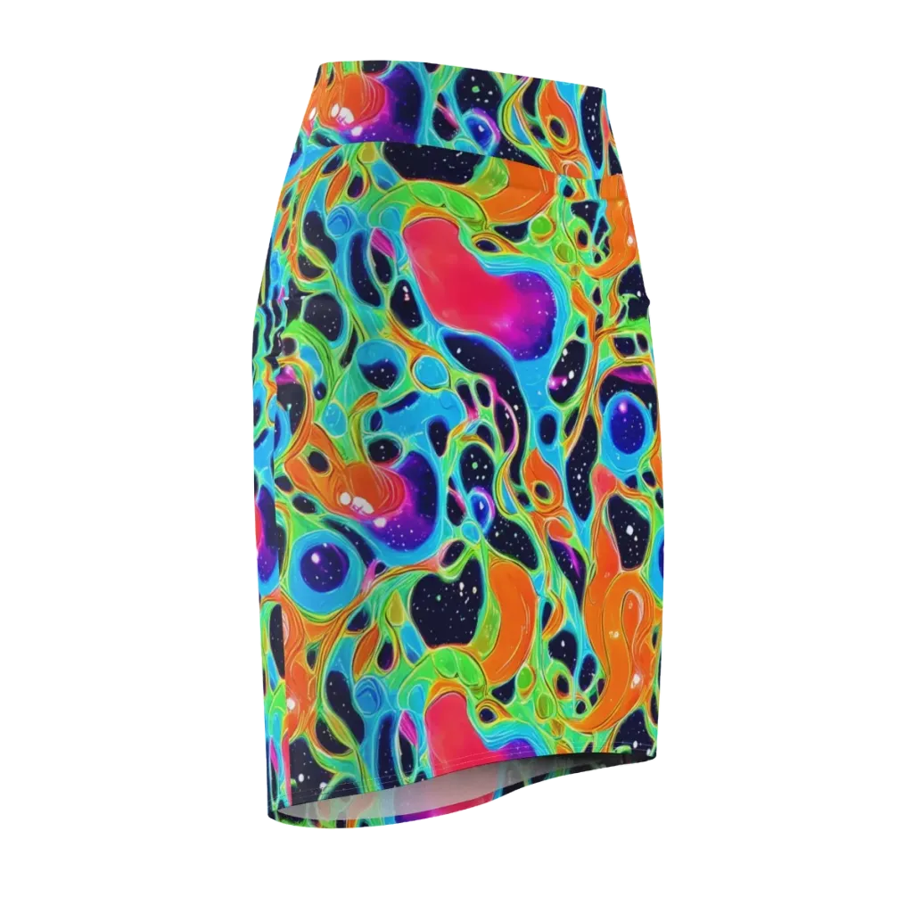 Luminous Amoeba on Pencil Skirt — Front Side