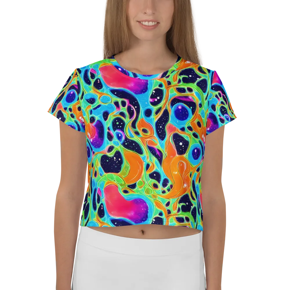 Luminous Amoeba on Crop Tee — Front