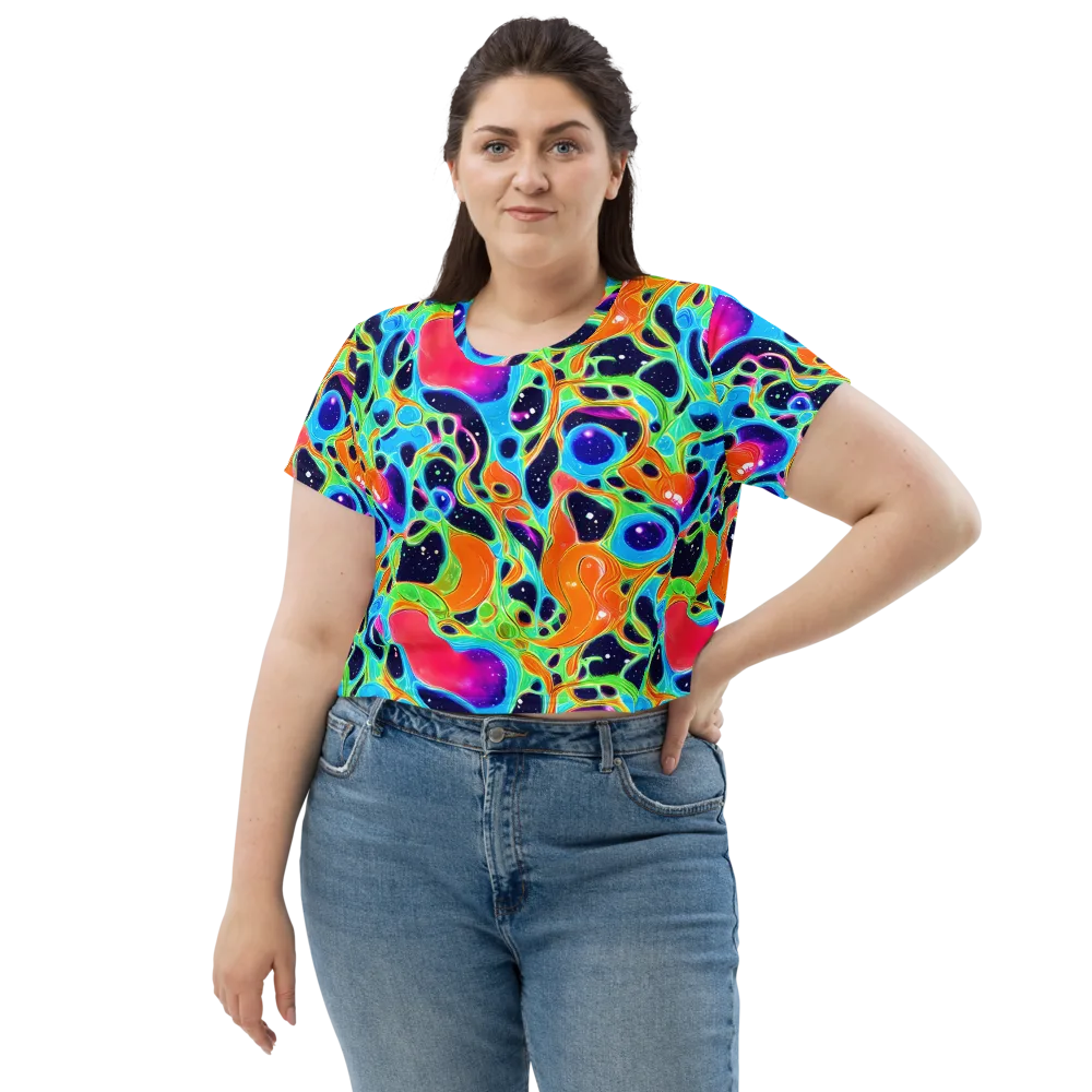 Luminous Amoeba on Crop Tee — Front