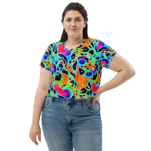 Luminous Amoeba on a Crop Tee