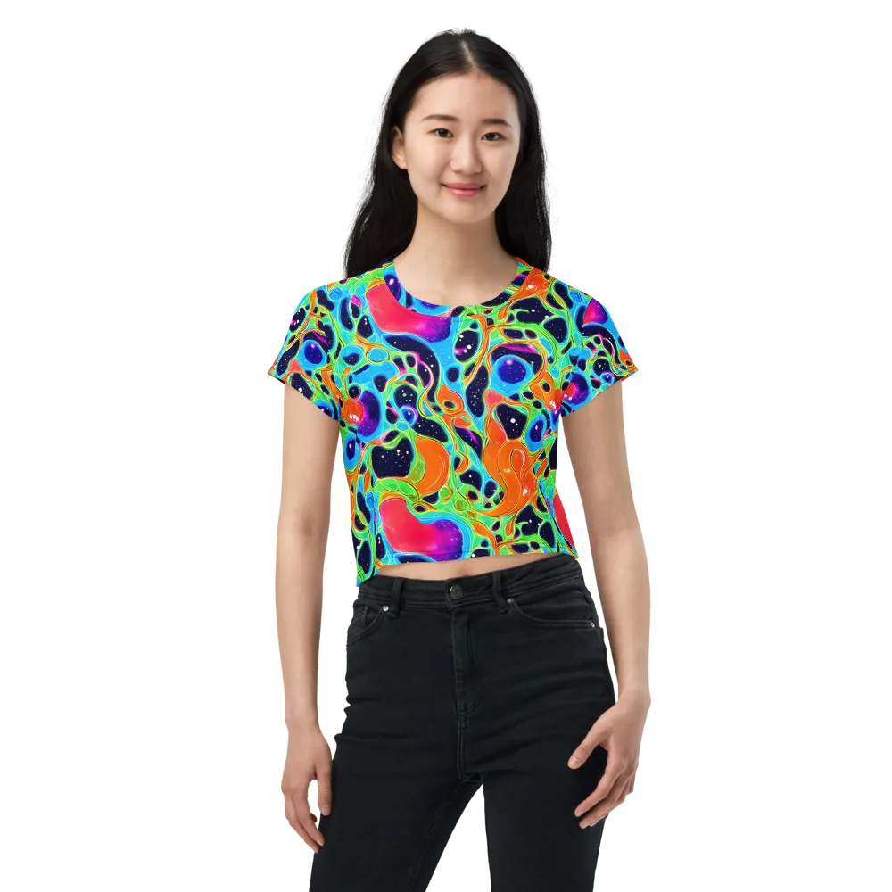 Luminous Amoeba on Crop Tee — Front