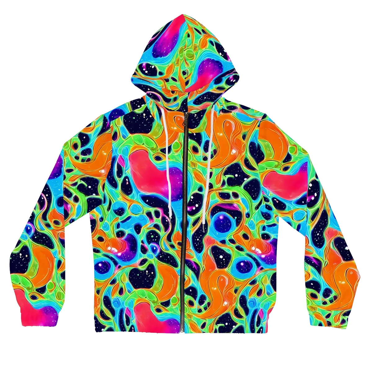 Luminous Amoeba on Women's Full-Zip Hoodie — Front