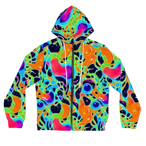 Luminous Amoeba on a Women's Full-Zip Hoodie