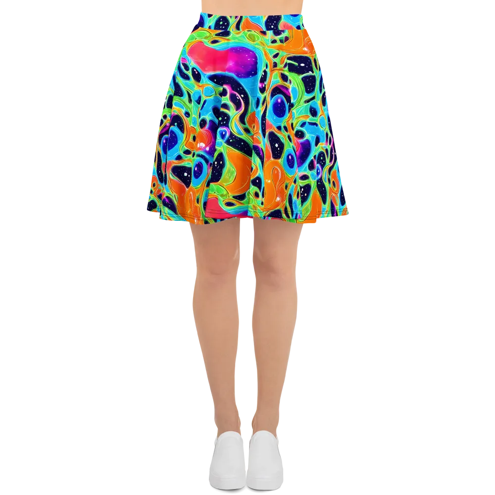 Luminous Amoeba on Skater Skirt — Front