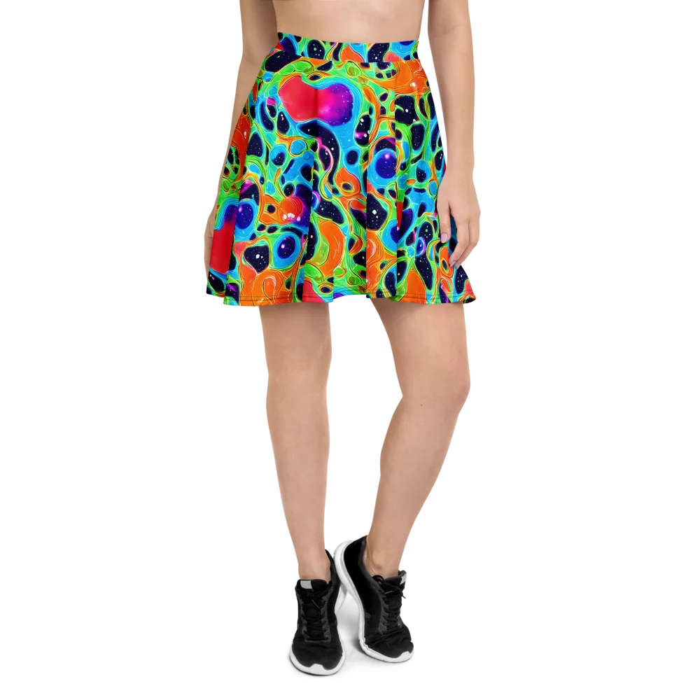 Luminous Amoeba on Skater Skirt — Front
