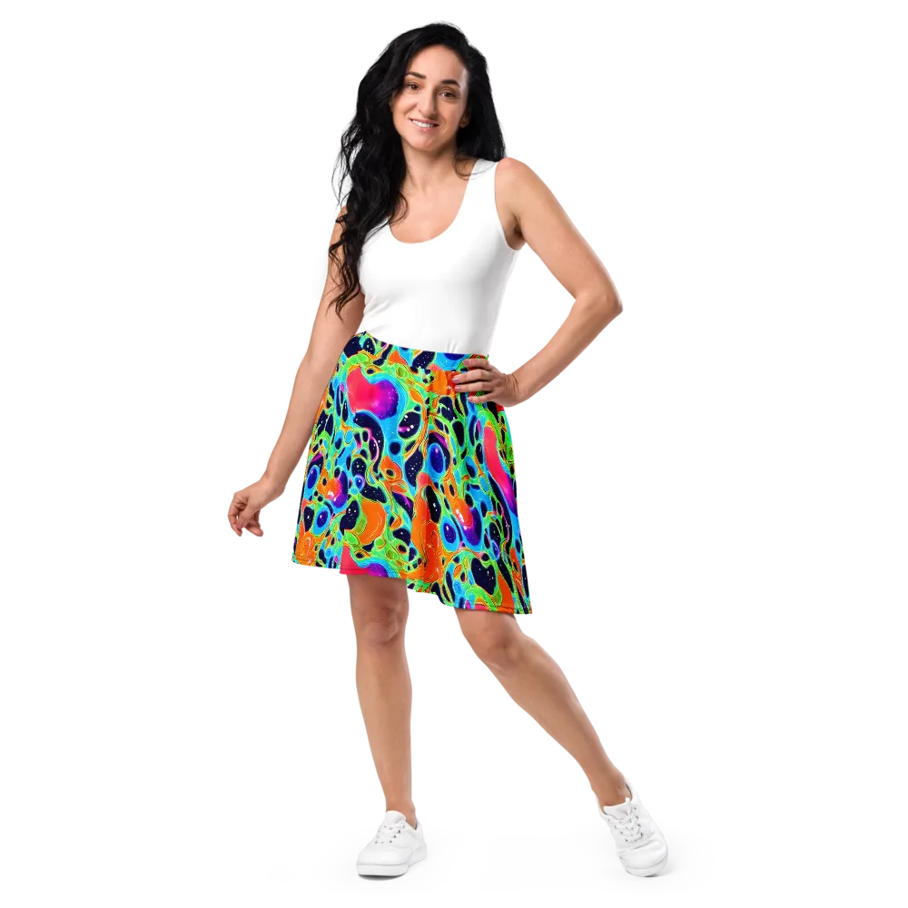 Luminous Amoeba on Skater Skirt — Front