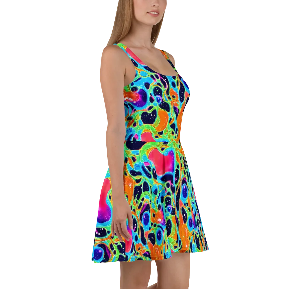 Luminous Amoeba on Skater Dress — Right