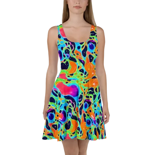 Luminous Amoeba on a Skater Dress