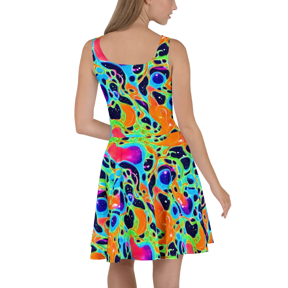 Luminous Amoeba on Skater Dress — Back