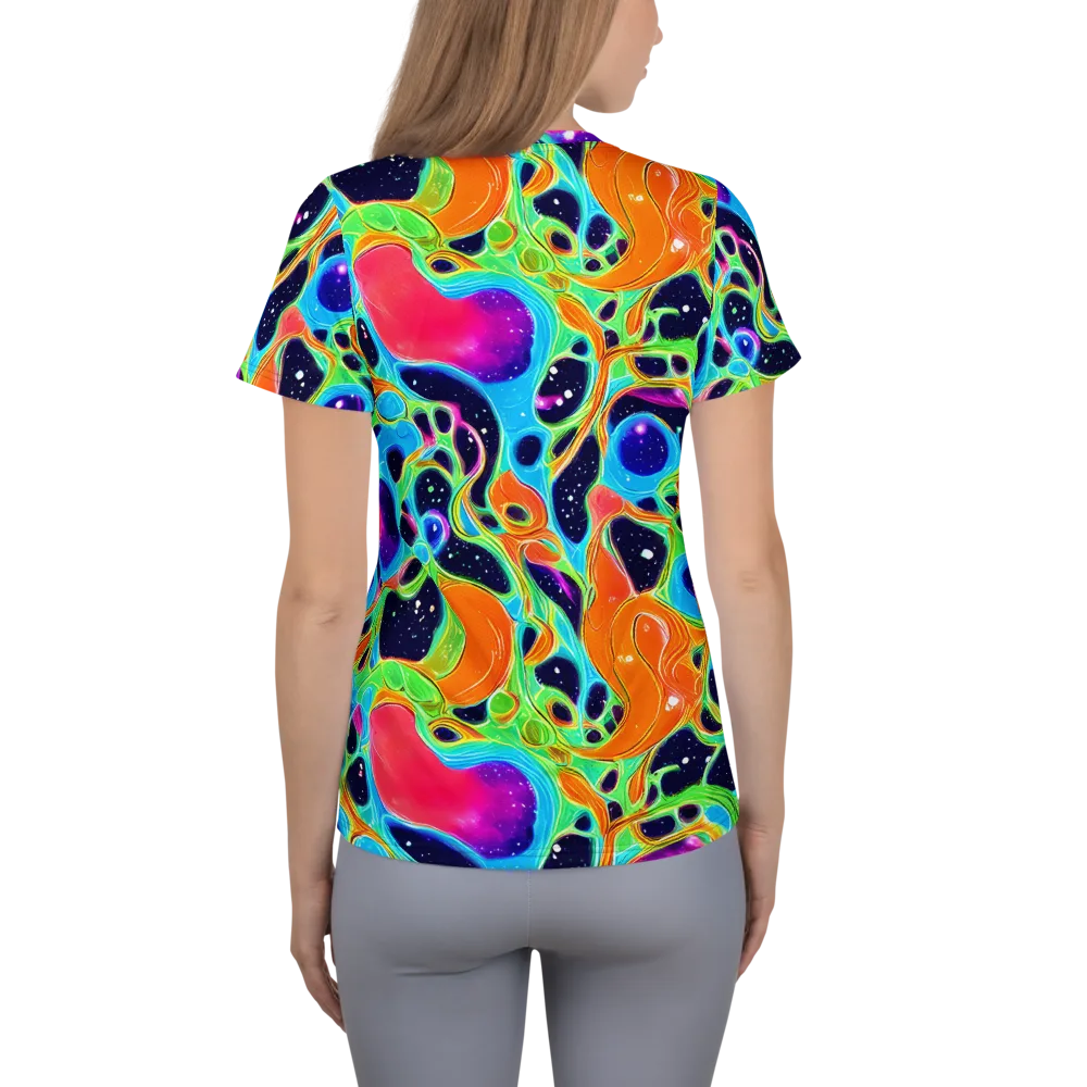 Luminous Amoeba on Women's Athletic T-Shirt — Back