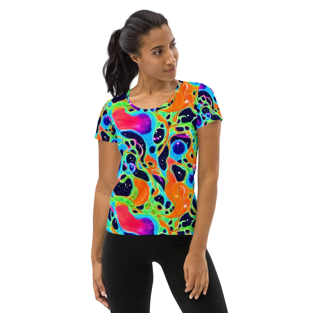Luminous Amoeba on Women's Athletic T-Shirt — Front
