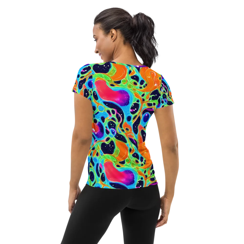 Luminous Amoeba on Women's Athletic T-Shirt — Back